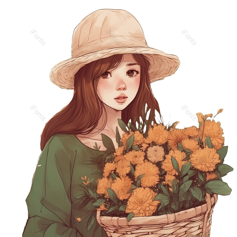 插画图片,花朵元素,鲜花PNG,感恩节免抠素材